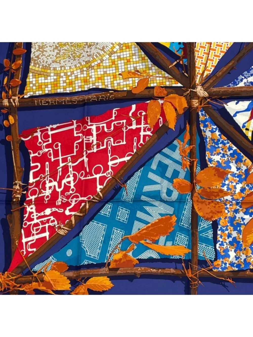 Hermes Carre 90 Chic Robinson le Scarf Silk Blue - Picture 4 of 6